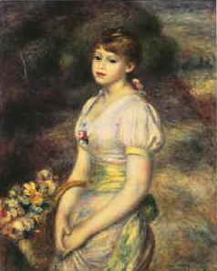 Pierre Renoir Young Girl with Flowers china oil painting image